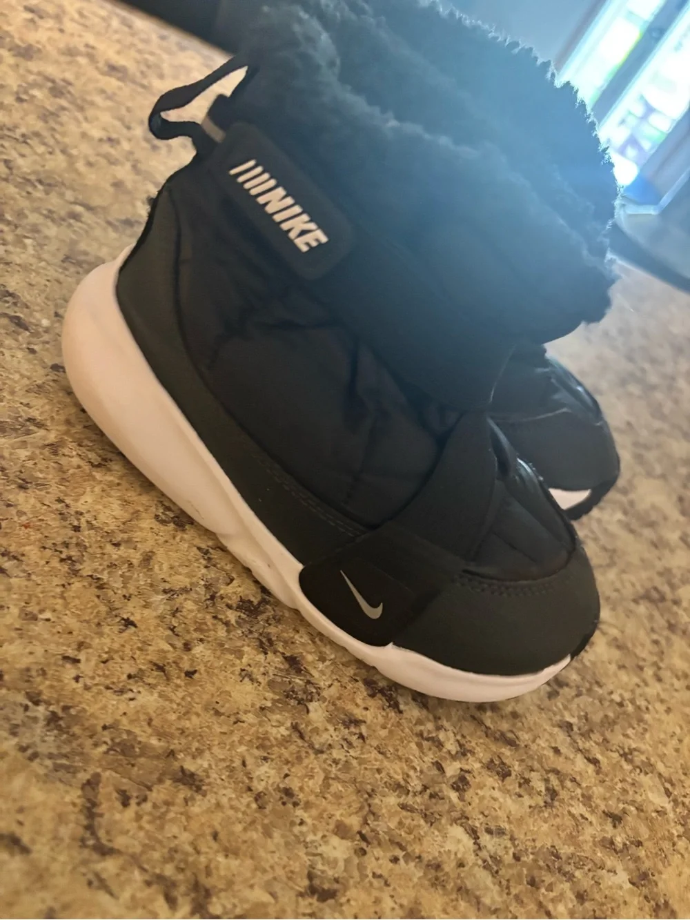 Nike Kids Black Fuzzy-Lined Snow Boot